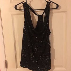 Black top with silver rhinestones